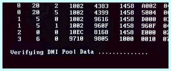 Verifying dmi pool data (verifying, pool, data, pool data, материнской плате) Verifying dmi pool data