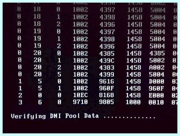 Verifying dmi pool data