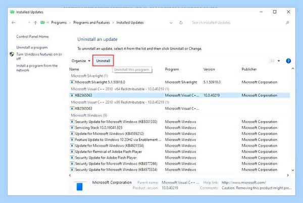 Video memory management internal windows