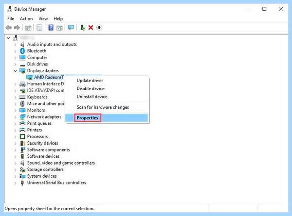 Video memory management internal windows