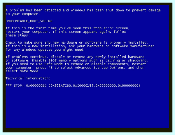 Virtualbox unmountable boot volume