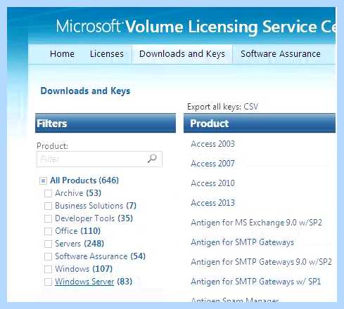 Volume license pack