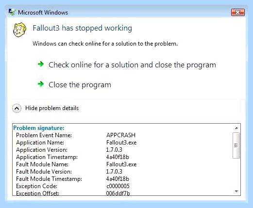 Appcrash c0000005 windows 7 попал под подозрение по определенным