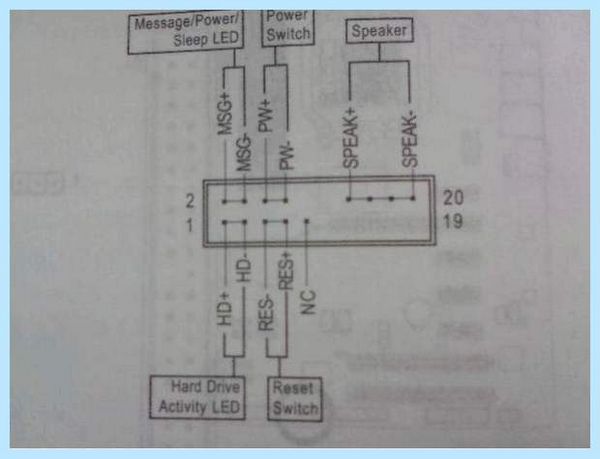 Asrock подключение передней панели