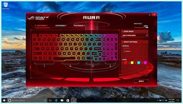 Asus rog подсветка клавиатуры