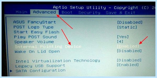 Asus tuf f17 не работает тачпад