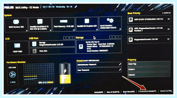 Asus установка windows 10 с флешки