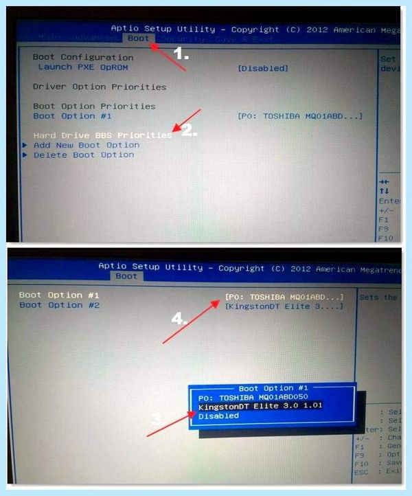 Asus установка windows 7 с флешки