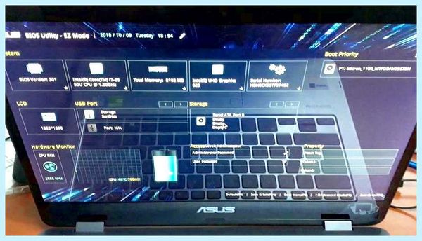 Asus vivobook bios строке поиска Windows①, затем щелкните
