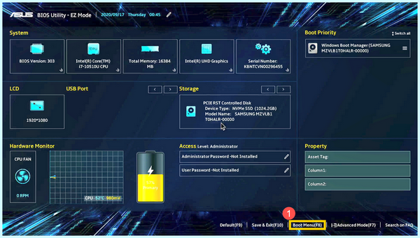 Asus загрузка с диска