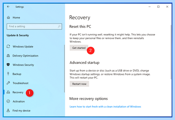 Win 10 до заводских настроек