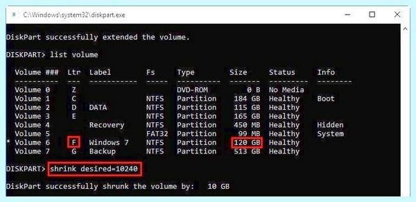 Windows 10 diskpart