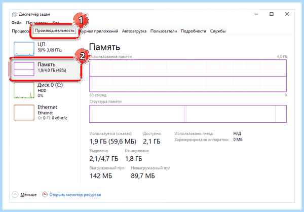 Windows 10 доступна не вся оперативная память