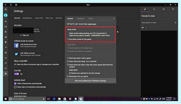 Windows 10 game mode