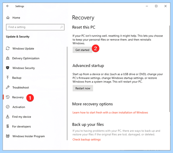 Windows 10 pro сброс до заводских настроек