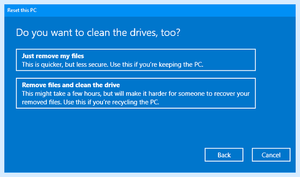 Windows 10 pro сброс до заводских настроек