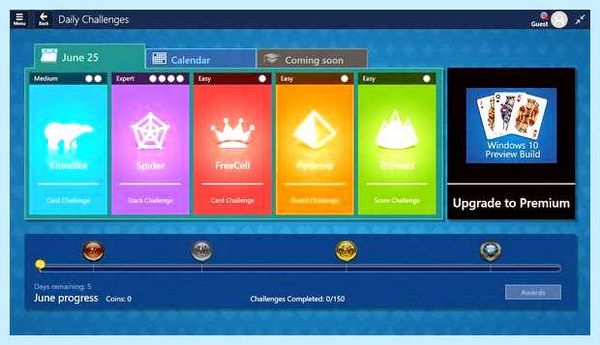 Windows 10 solitaire collection