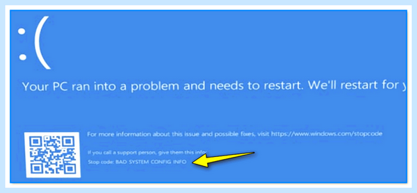 Bad config system info windows 10