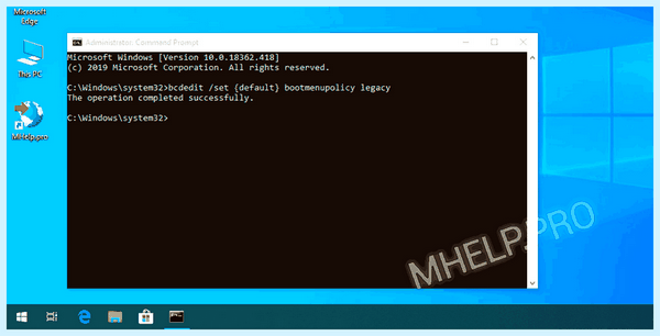 Bcdedit set default safeboot