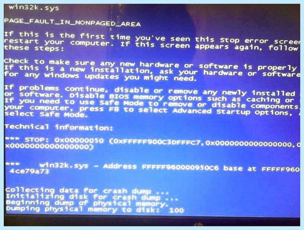 Beginning dump of physical memory перевод