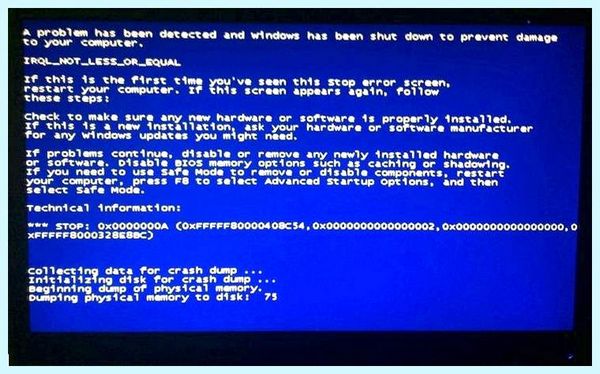 Beginning dump of physical memory появилась раз из