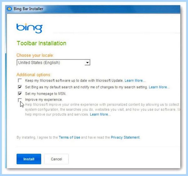 Bing bar это