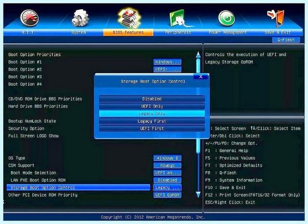 Bios boot of uefi only media