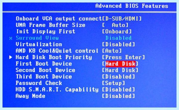 Bios boot priority