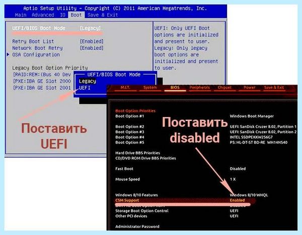 Bios legacy boot of uefi only