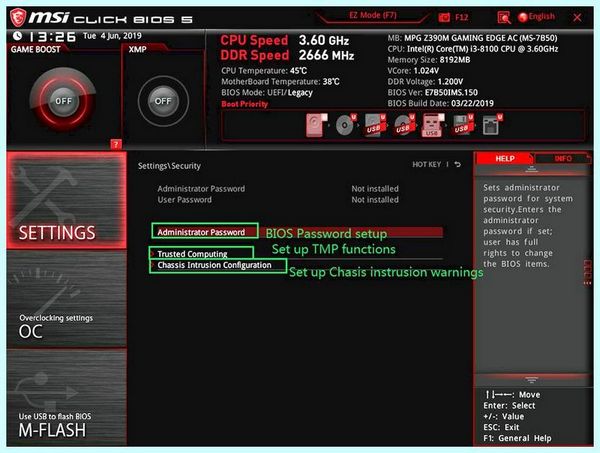 Bios msi настройка (bios, настройка, UEFI BIOS, BIOS UEFI, Secure Erase) Bios msi настройка
