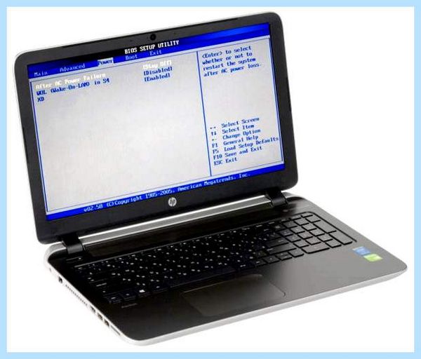 Bios на ноутбуке hp