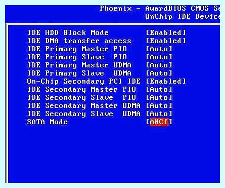 Bios режим ahci