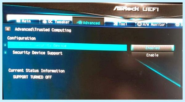 Bios tpm что это