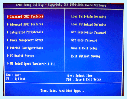 Bios загрузка с диска