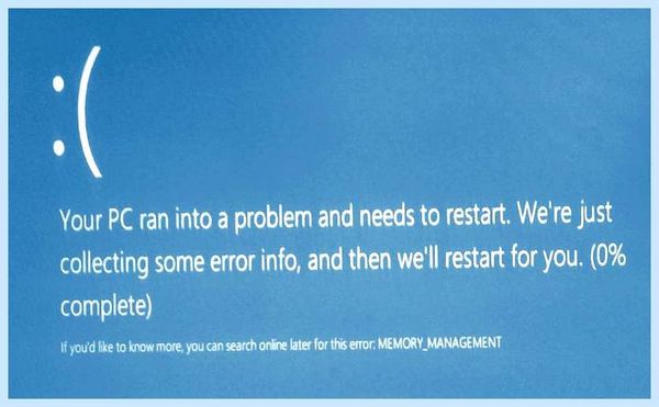 Blue screen memory management сделать, можно