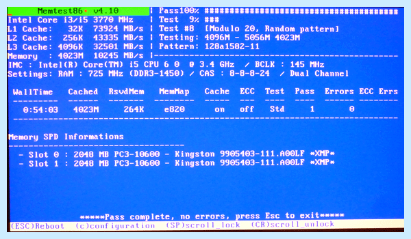 Blue screen memory management