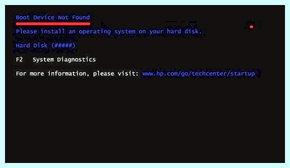 Boot device not found (boot, device, found, Boot Device, Boot Device Found) Boot device not found