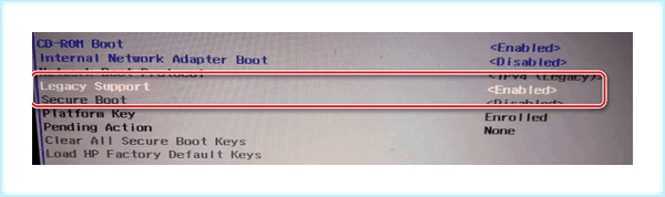 Boot device not found hp