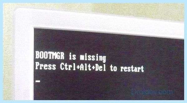 Boot manager is missing что делать