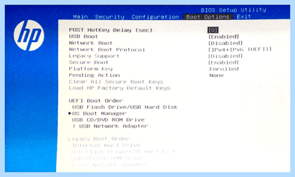 Boot menu hp (boot, menu, boot order, Step Press) Boot menu hp