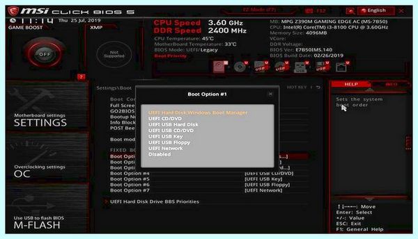 Boot menu msi GAMING     
      Z97 GUARD-PRO