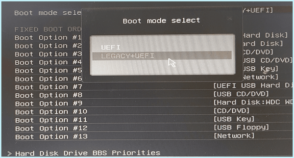 Boot mode select (boot, mode, select, режим загрузки, Legacy UEFI) Boot mode select