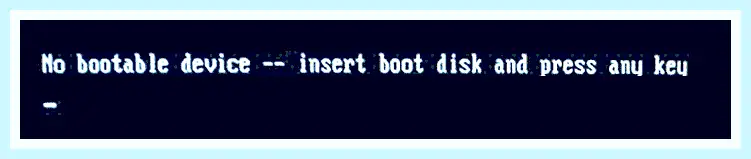 Bootable device was not found