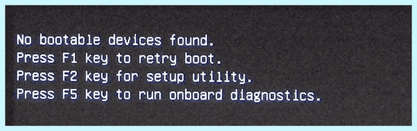 Bootable device was not found неисправности HDD, при