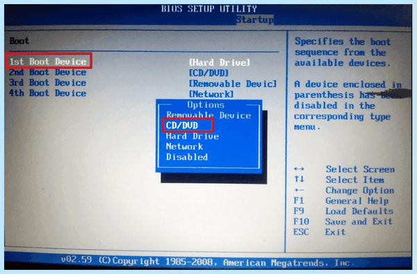Bootable device was not found