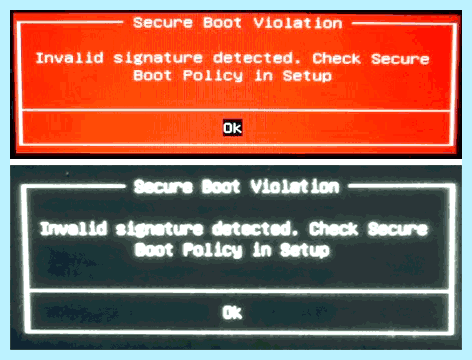 Check secure boot policy in setup