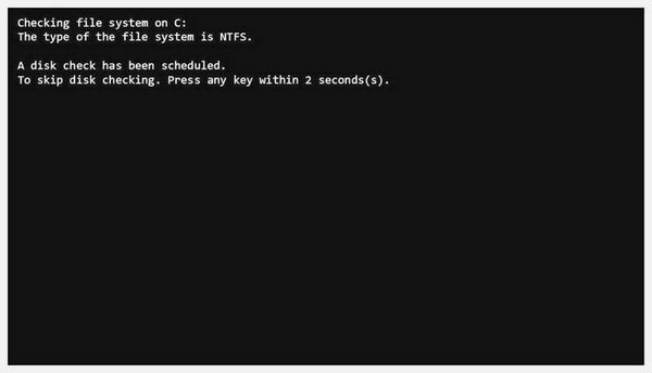Checking file system on c