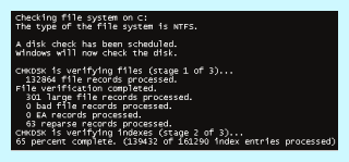 Checking file system on