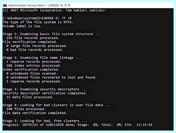 Chkdsk не допустимо для файловой системы raw