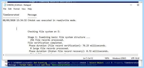 Chkdsk при каждой загрузке